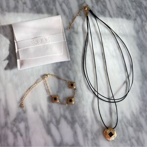 NWOT Gold 18k Plated and Black Jewelry Set